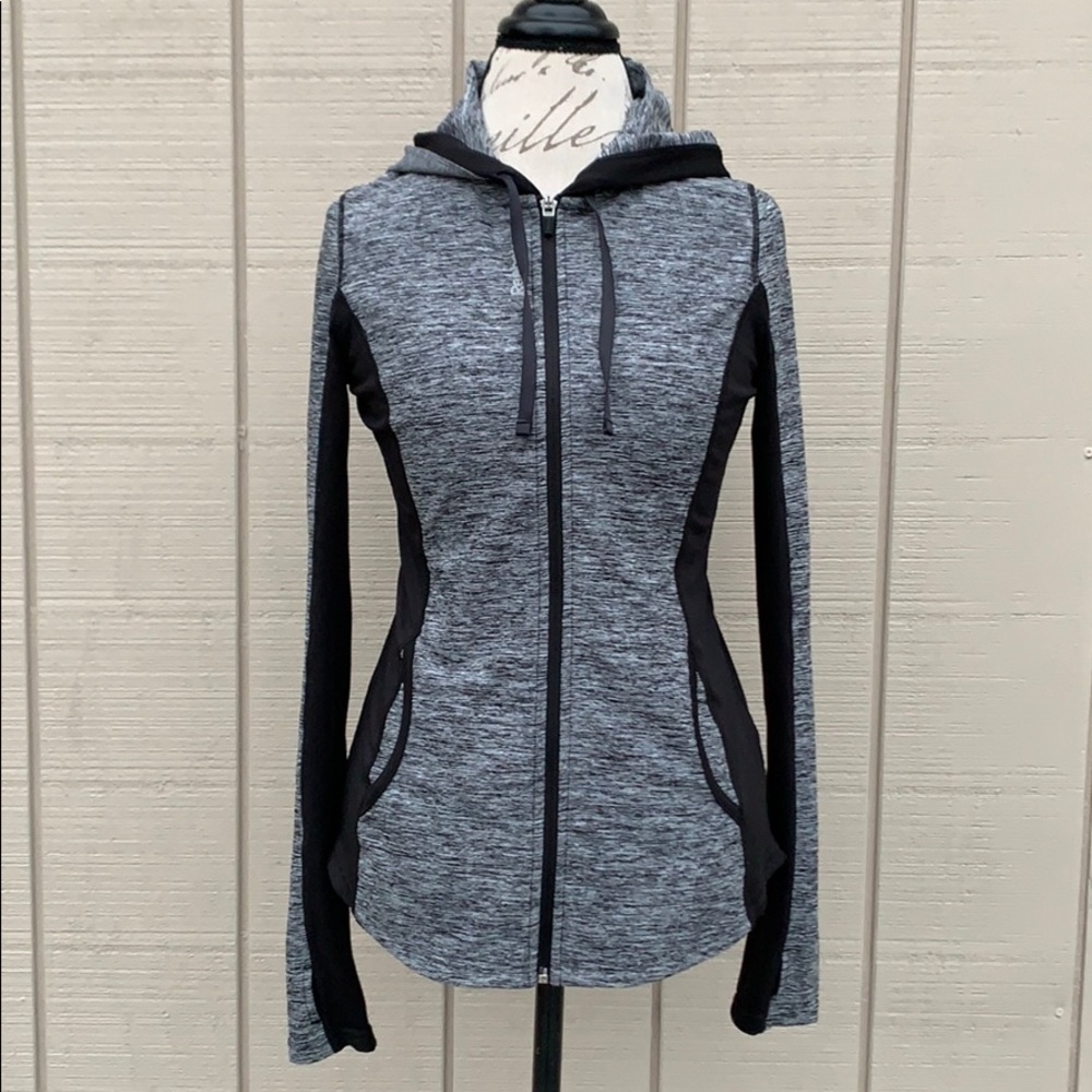 Reebok Black/Gray Full Zip Performance Hoodie